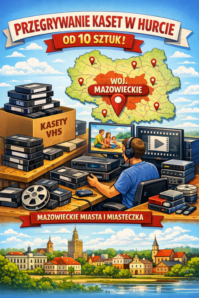 Gdzie przegrać kasety VHS w Hurcie? Gdzie przegrać kasety Hi8,video8 ,digital8 w Hurcie? Gdzie przegrać kasety Najtaniej duża ilość  w Hurcie? Gdzie przegrać kasety magnetofonowe szpule muzyczne w Mazowieckim? Gdzie przegrać najtaniej filmy 8mm w Mazowieckim ? Gdzie przegrać kasety z kamer minidv ,Betacam,Betacord najtaniej w Mazowieckim? Gdzie uzyskać najlepszą cenę na przegranie dużej ilości kaset ? Gdzie przegrać zeskanować w najtańszej cenie hurt klisz zdjęć przezroczy? Gdzie naprawić kasety spleśniałe porwane w Mazowieckim ? Gdzie uzyskać najwyższą jakość w digitalizacji kaset Mazowieckie?